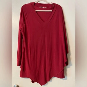 Soft Surroundings Red Madeline Tunic Lagenlook Top Size Extra Large